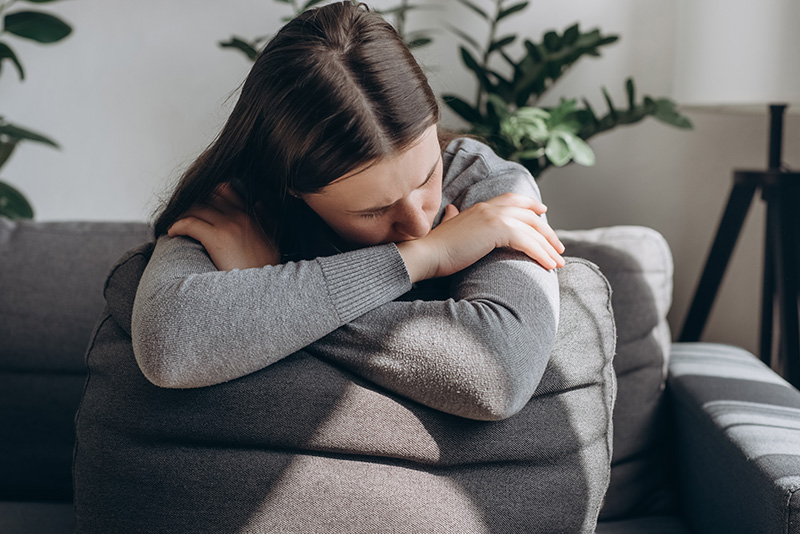 A woman struggles with anxiety.